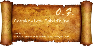 Oreskovics Fabiána névjegykártya